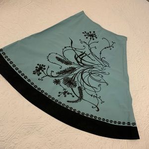Blue, beaded skirt. Size 6
